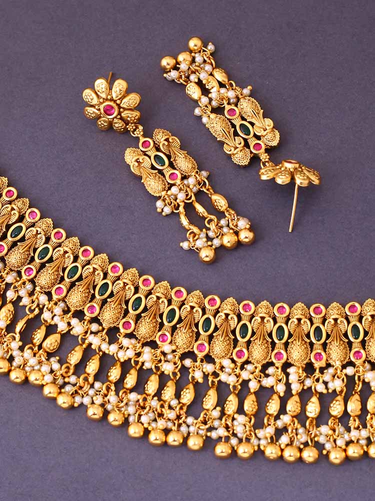 Golden Padmavati Antique Jewellery Set