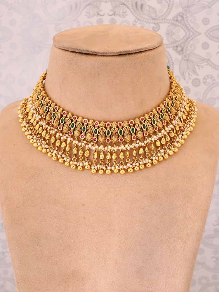 Golden Padmavati Antique Jewellery Set