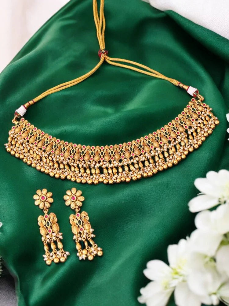 Golden Padmavati Antique Jewellery Set