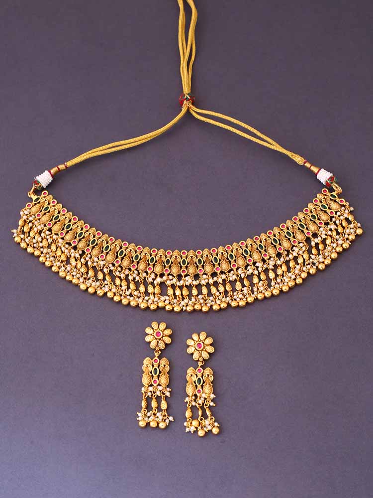 Golden Padmavati Antique Jewellery Set