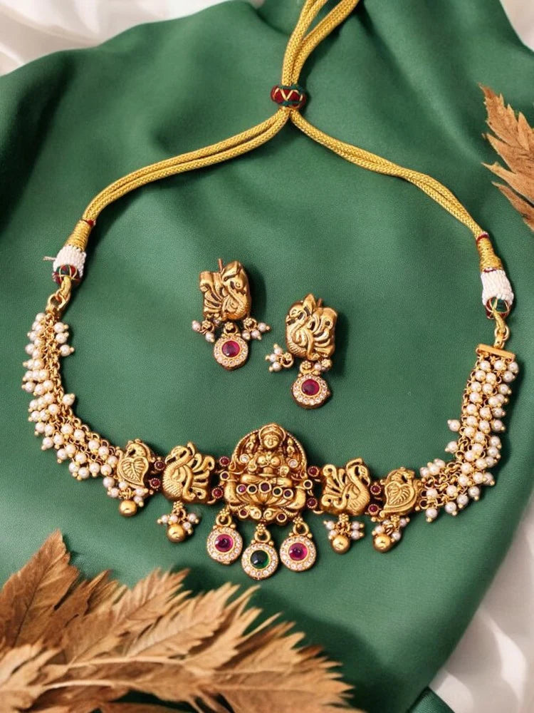 Golden Ramadevi Temple Jewellery Set