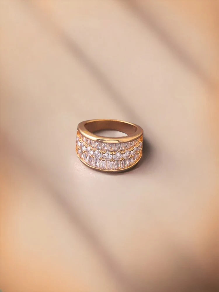 GOLDEN SANGRAM ZIRCONIA RING