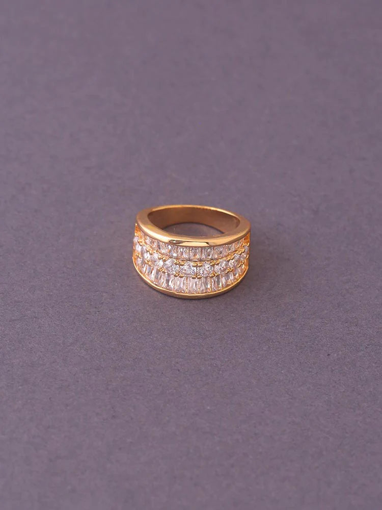 GOLDEN SANGRAM ZIRCONIA RING