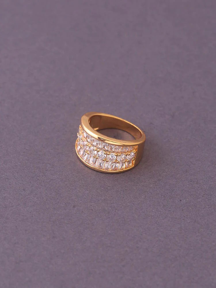 GOLDEN SANGRAM ZIRCONIA RING