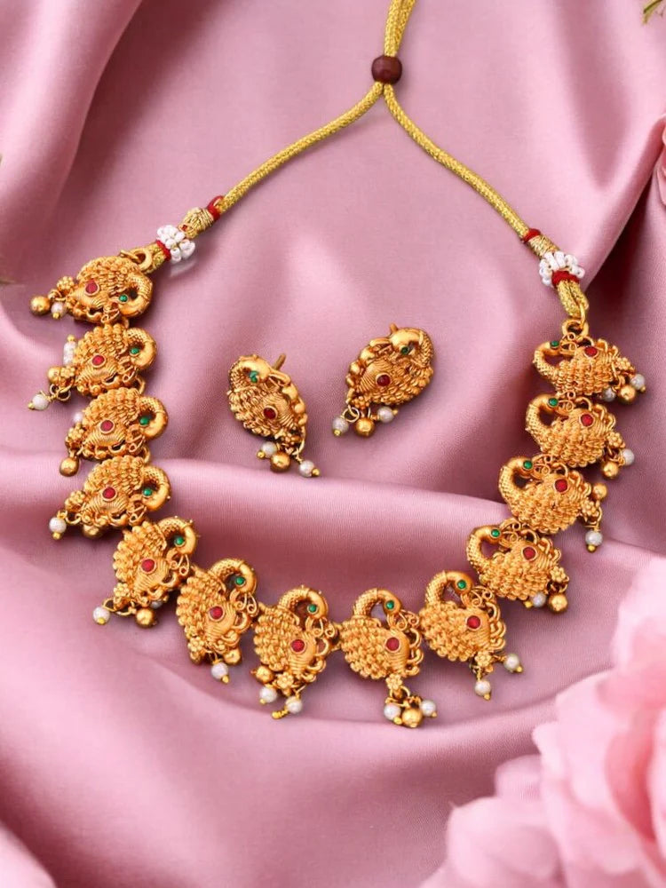 Golden Shankara Temple Jewellery Set