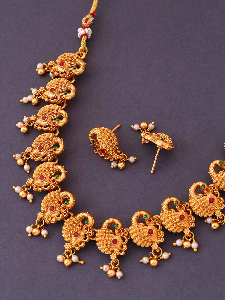 Golden Shankara Temple Jewellery Set