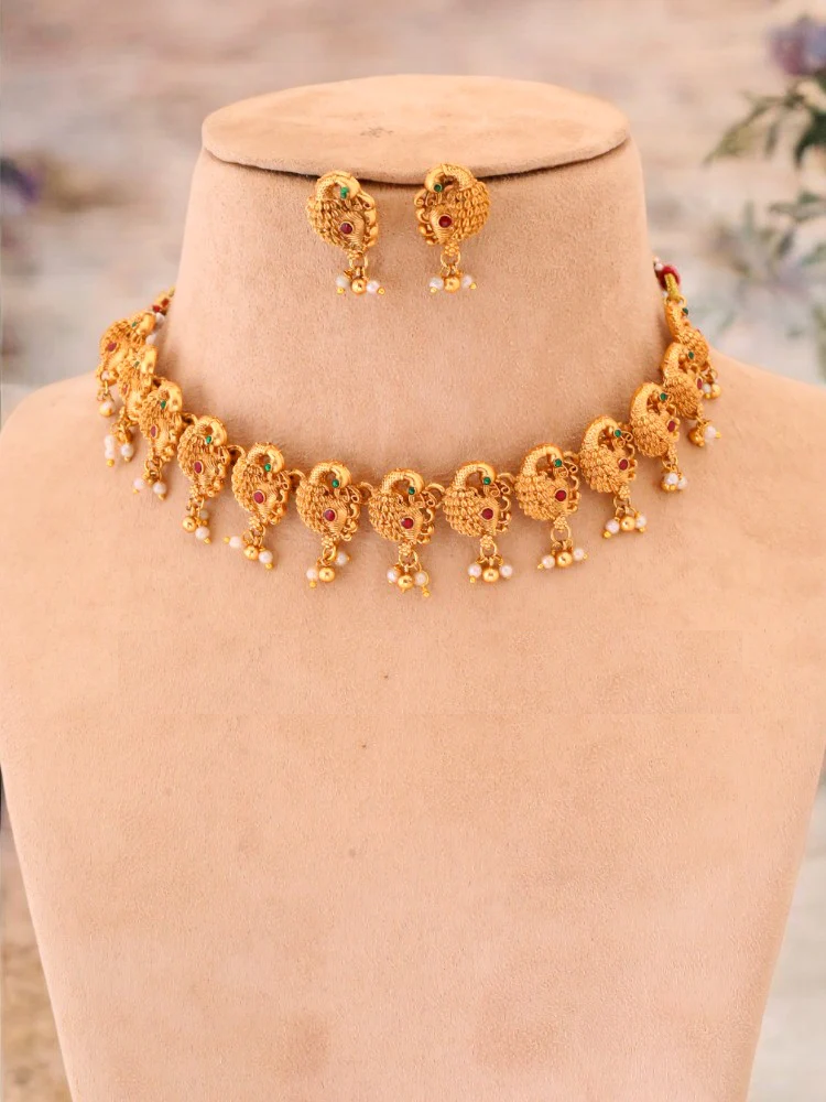 Golden Shankara Temple Jewellery Set