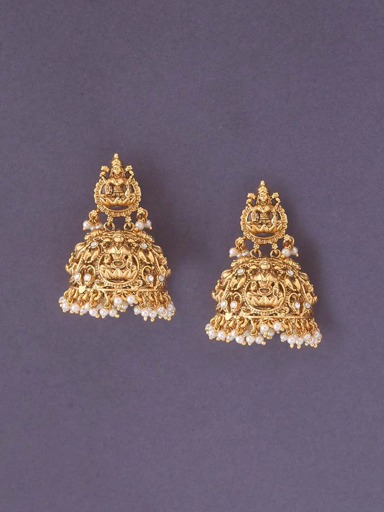 GOLDEN SHEETLA TEMPLE JHUMKIS