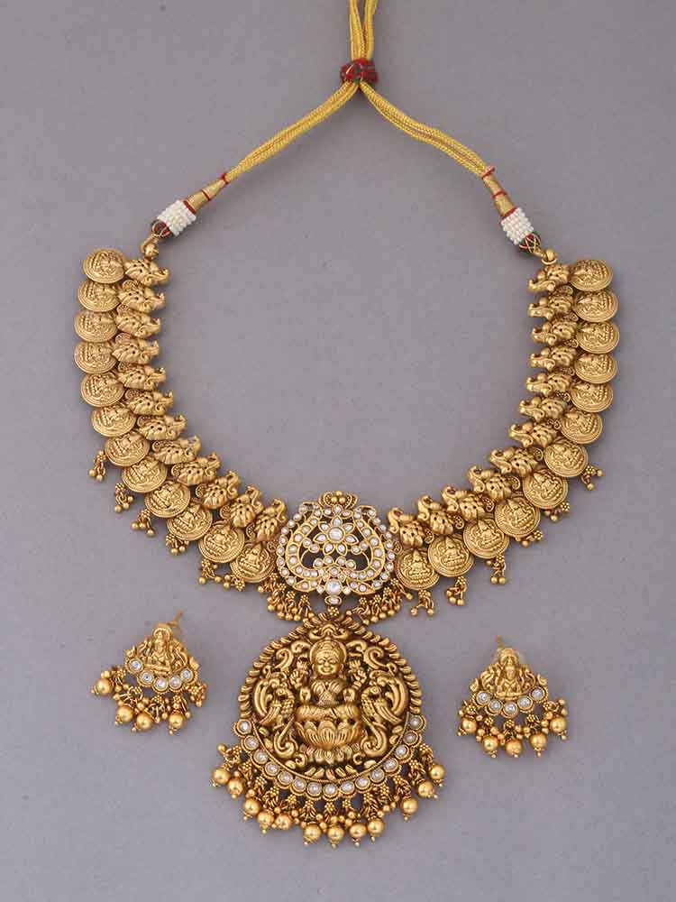 GOLDEN SITALA TEMPLE JEWELLERY SET