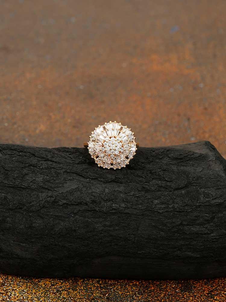 GOLDEN SUCHITRA ZIRCONIA RING