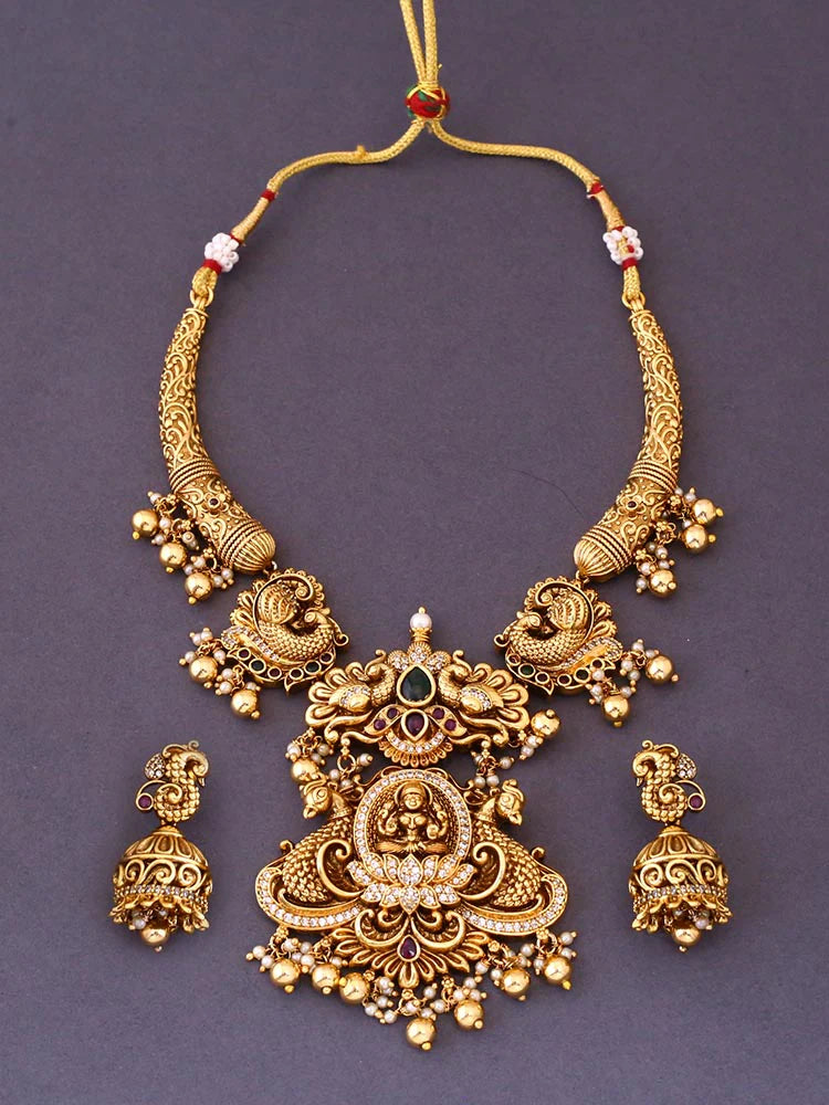 Golden Sureshwara Temple Jewellery Set