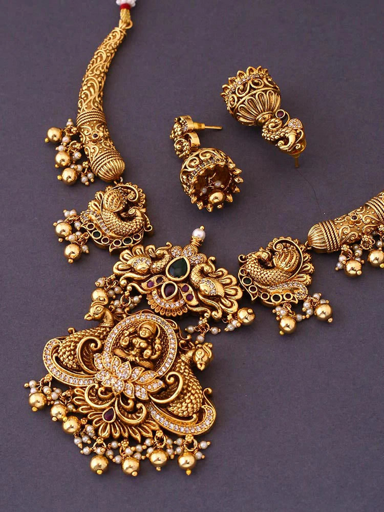 Golden Sureshwara Temple Jewellery Set