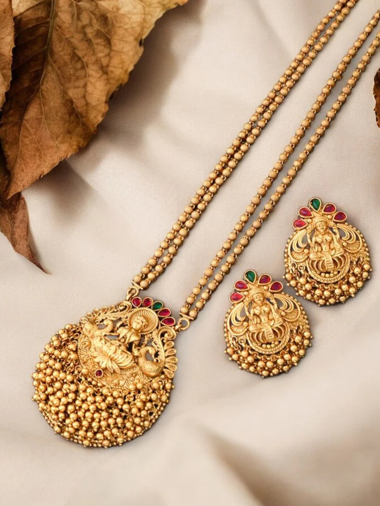 Golden Uma Temple Jewellery Set