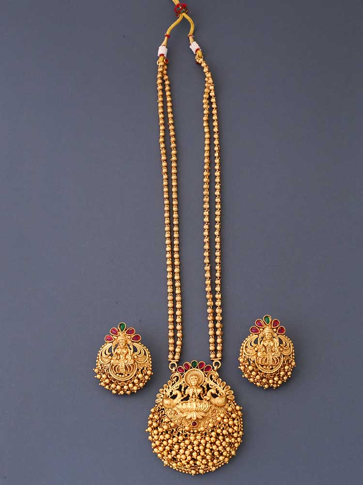 Golden Uma Temple Jewellery Set