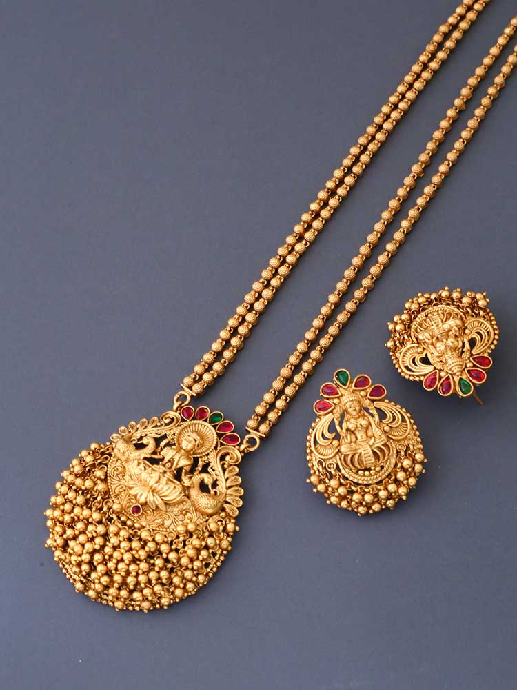 Golden Uma Temple Jewellery Set