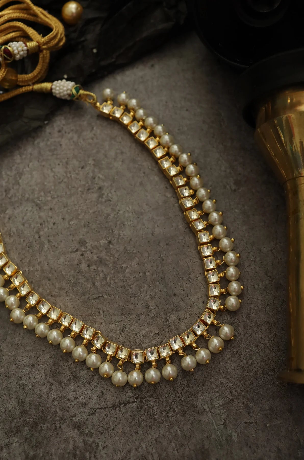 Yulia Kundan And Pearl Necklace