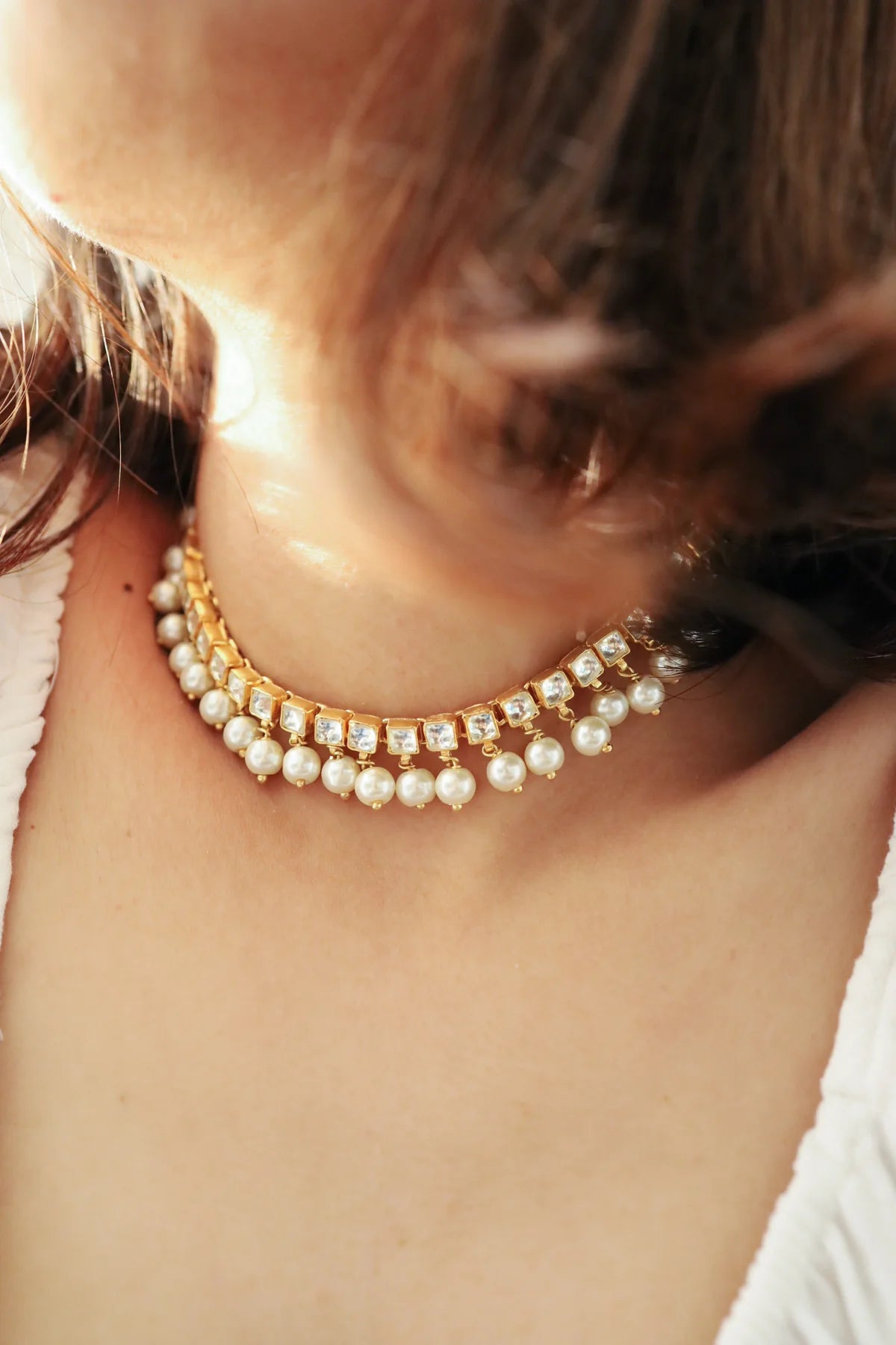 Yulia Kundan And Pearl Necklace