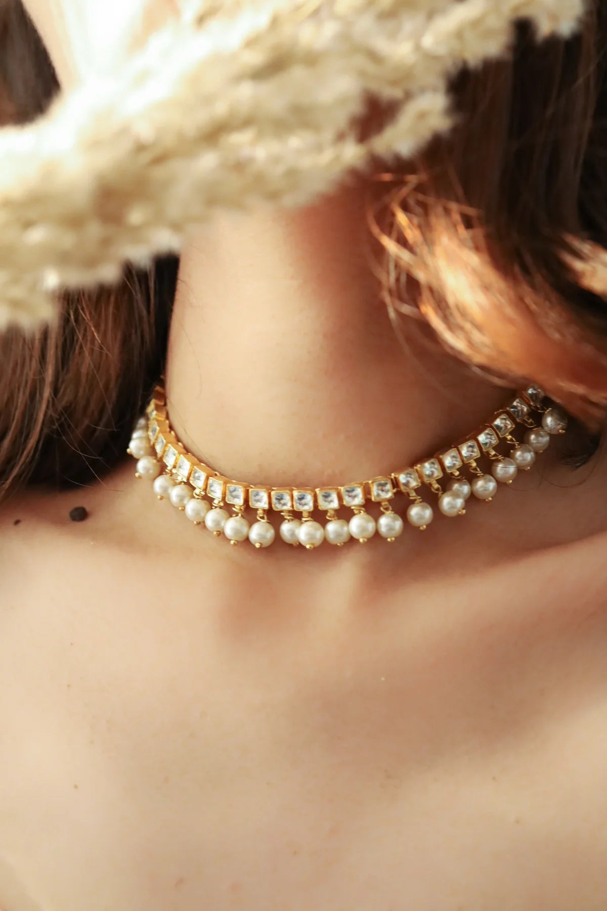 Yulia Kundan And Pearl Necklace