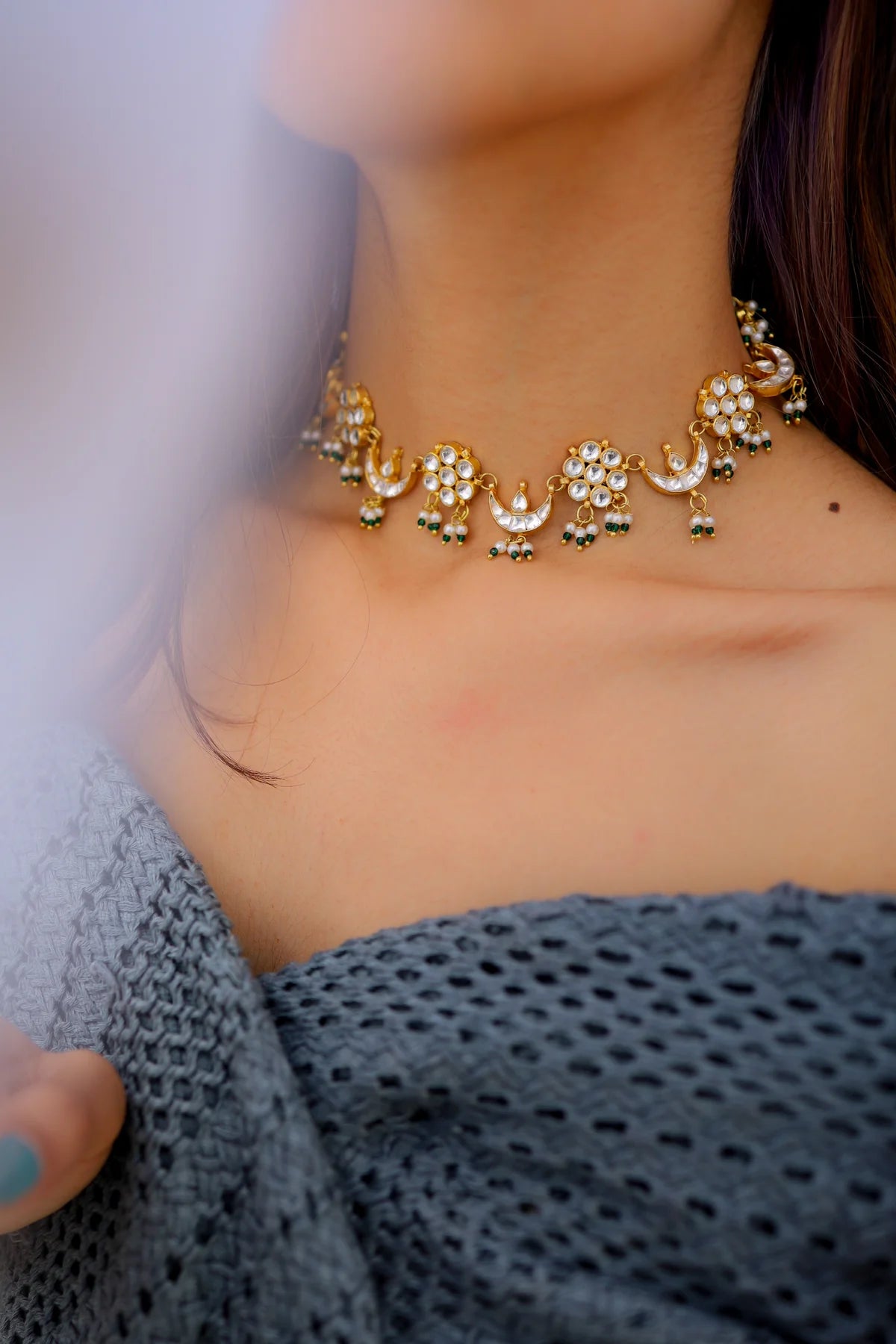 Amika Kundan & Pearl Necklace