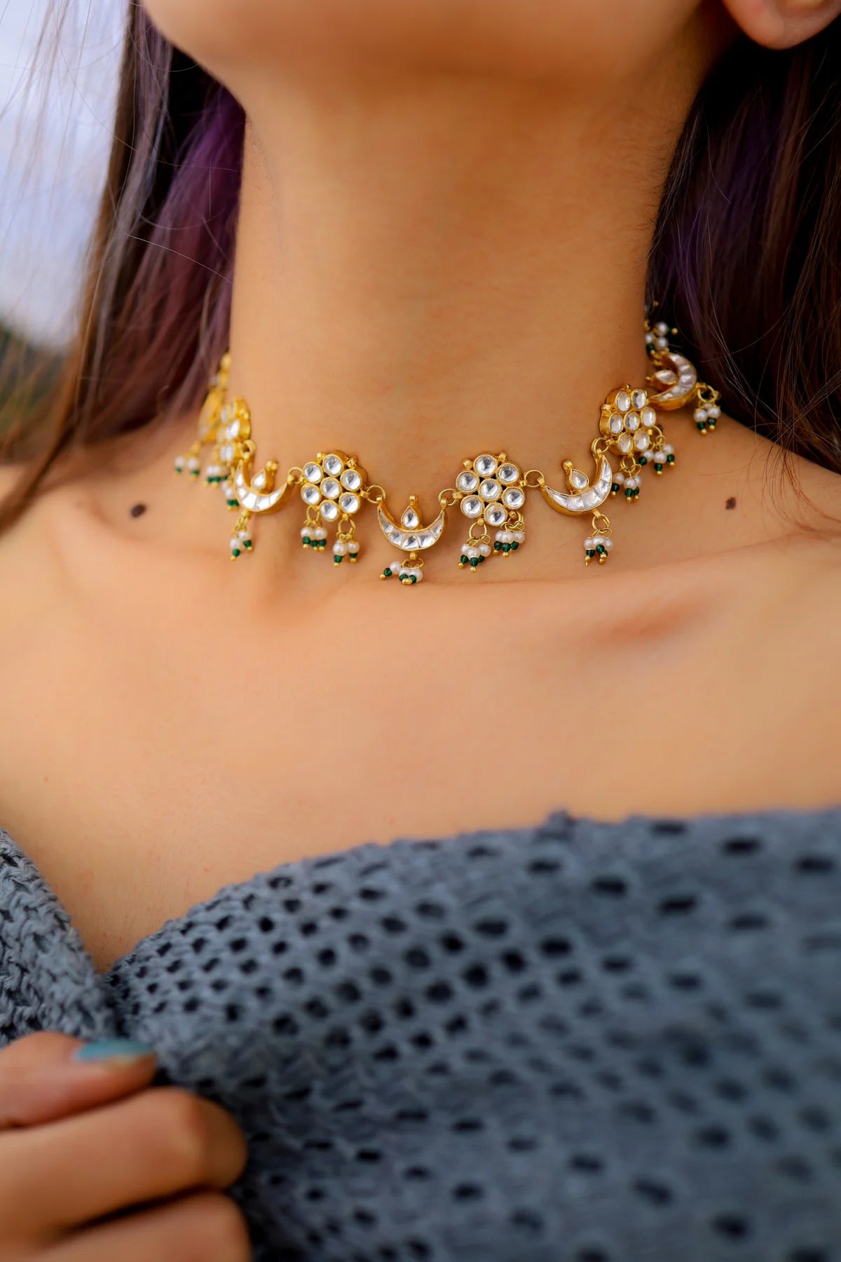 Amika Kundan & Pearl Necklace