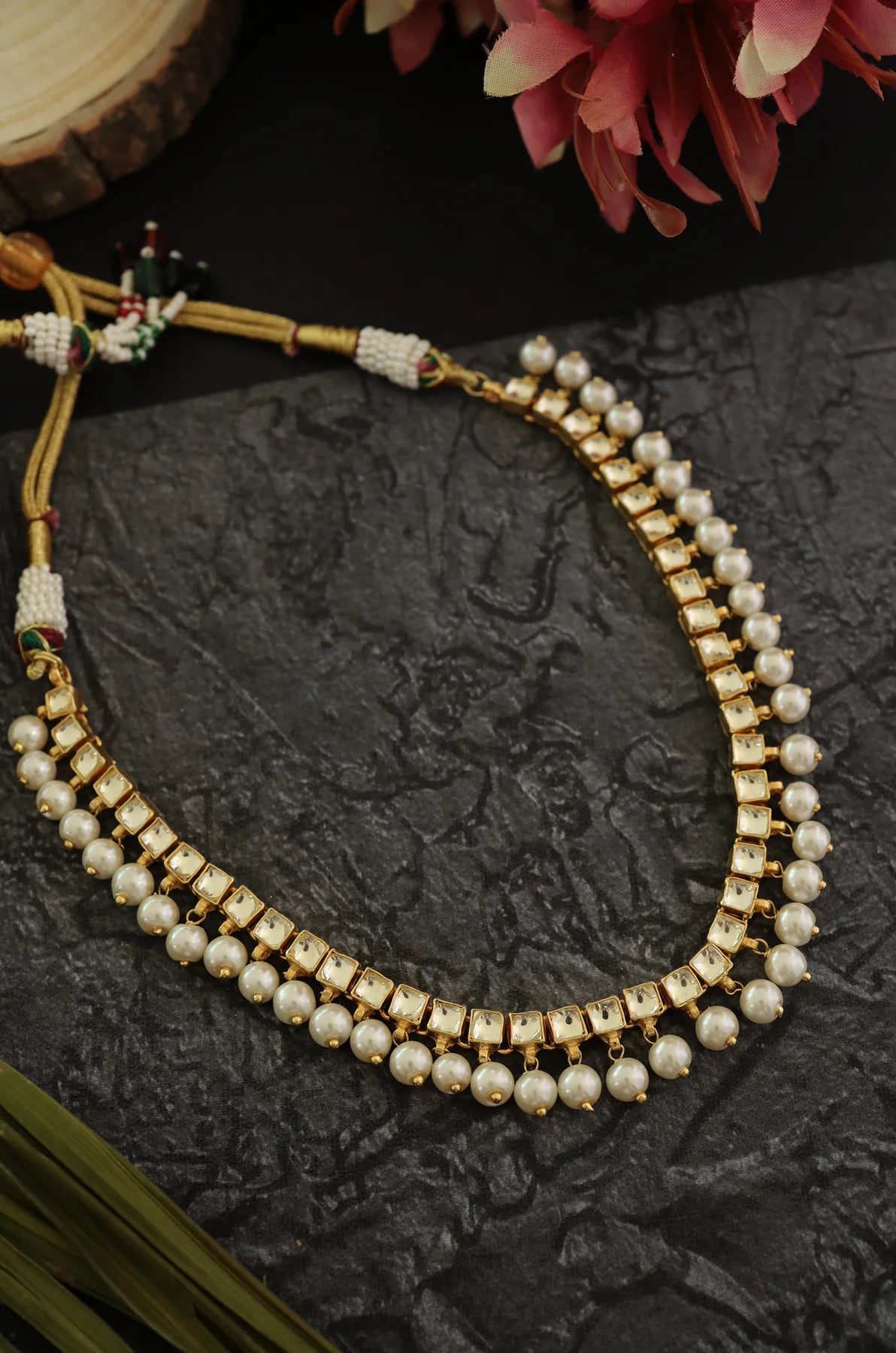 Yulia Kundan And Pearl Necklace