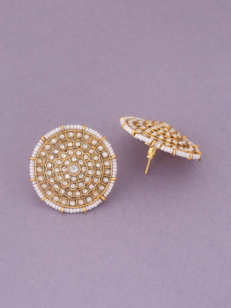 IVORY BHALCHANDRA TEMPLE STUDS