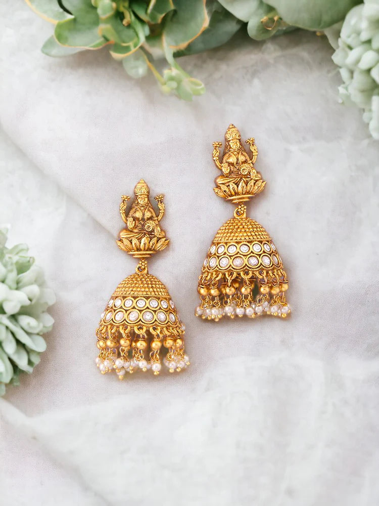 GOLDEN TAPATI TEMPLE JHUMKIS