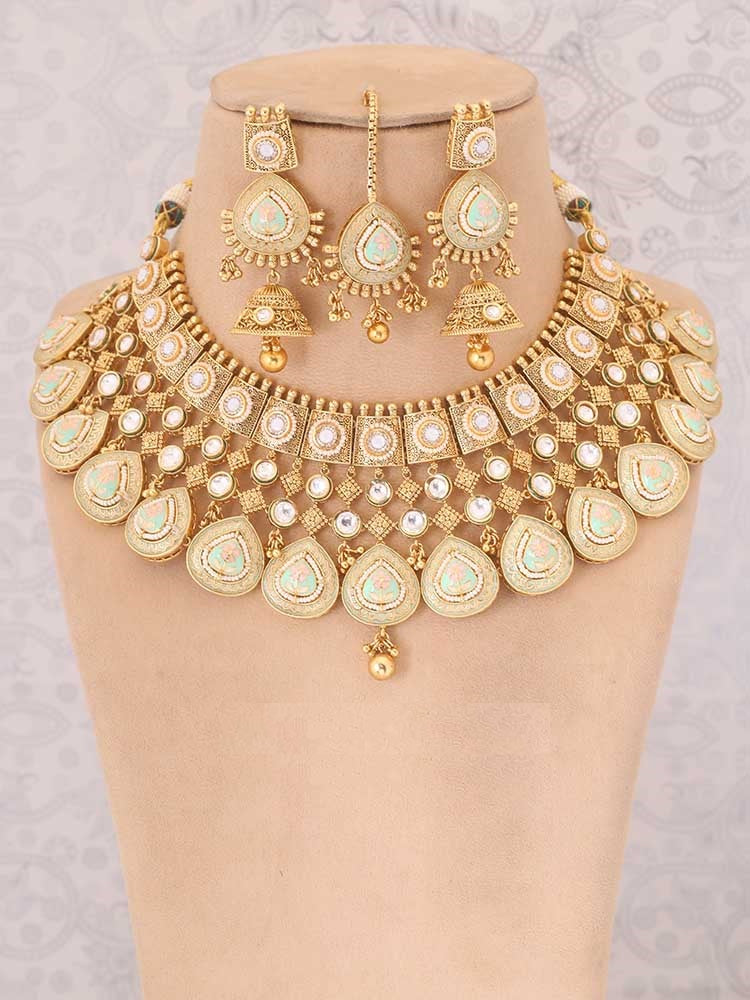 Golden Yogeeta Rajwadi Bridal Set