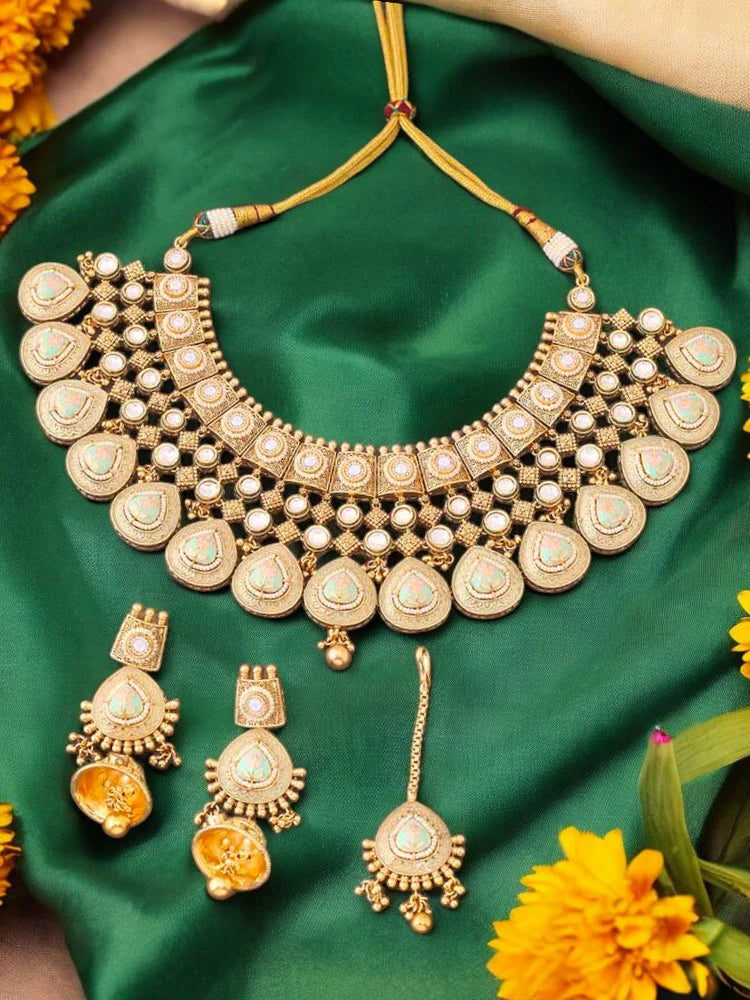 Golden Yogeeta Rajwadi Bridal Set