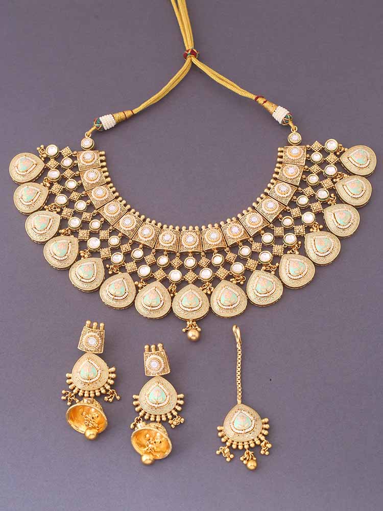 Golden Yogeeta Rajwadi Bridal Set