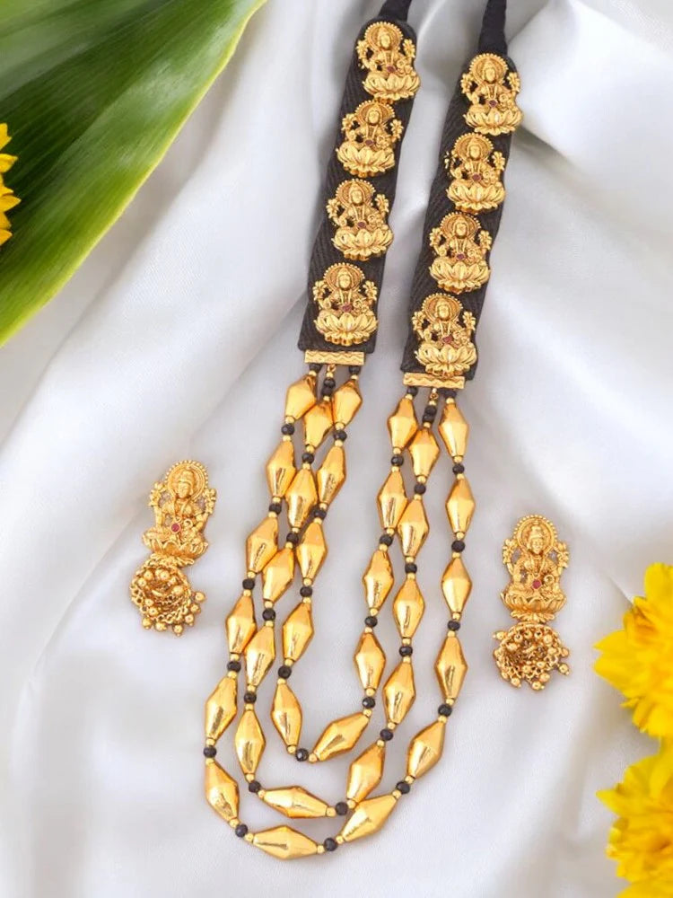 Jet Vrishabha Temple Jewellery Set