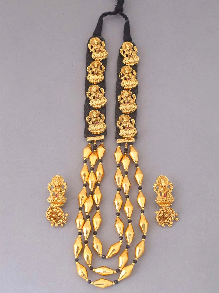 Jet Vrishabha Temple Jewellery Set