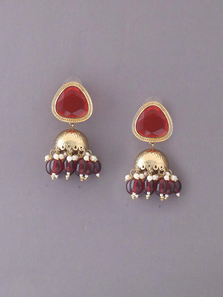 MAROON MINI SHESHA JHUMKIS