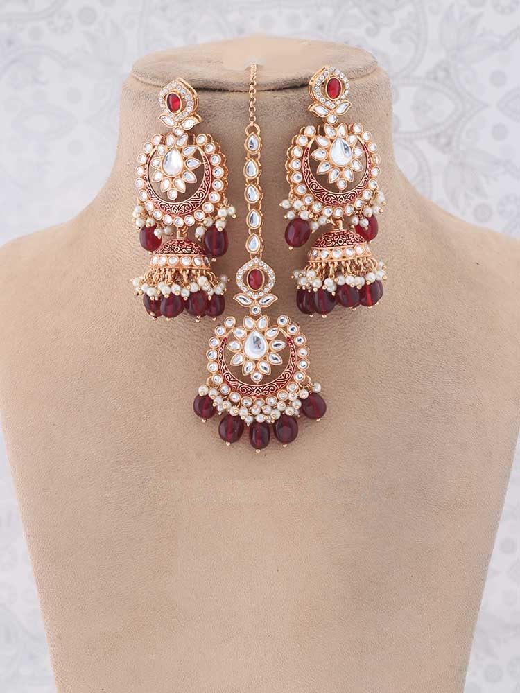 MAROON RITHYA JEWELLERY SET