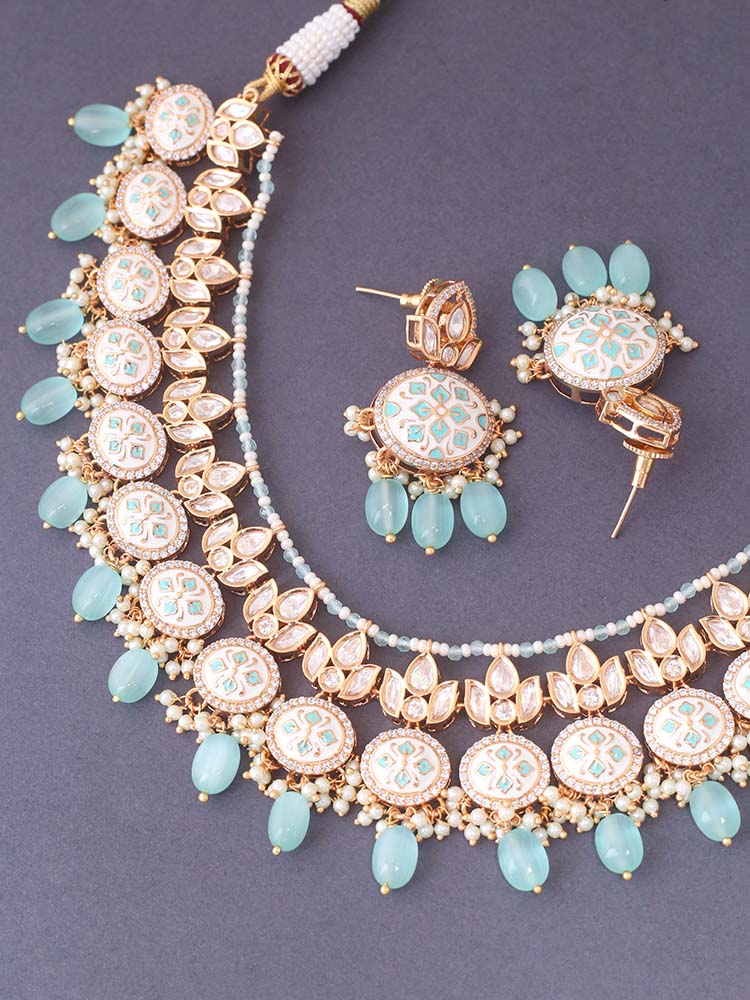 MINT SHATAKSHI MEENA JEWELLERY SET