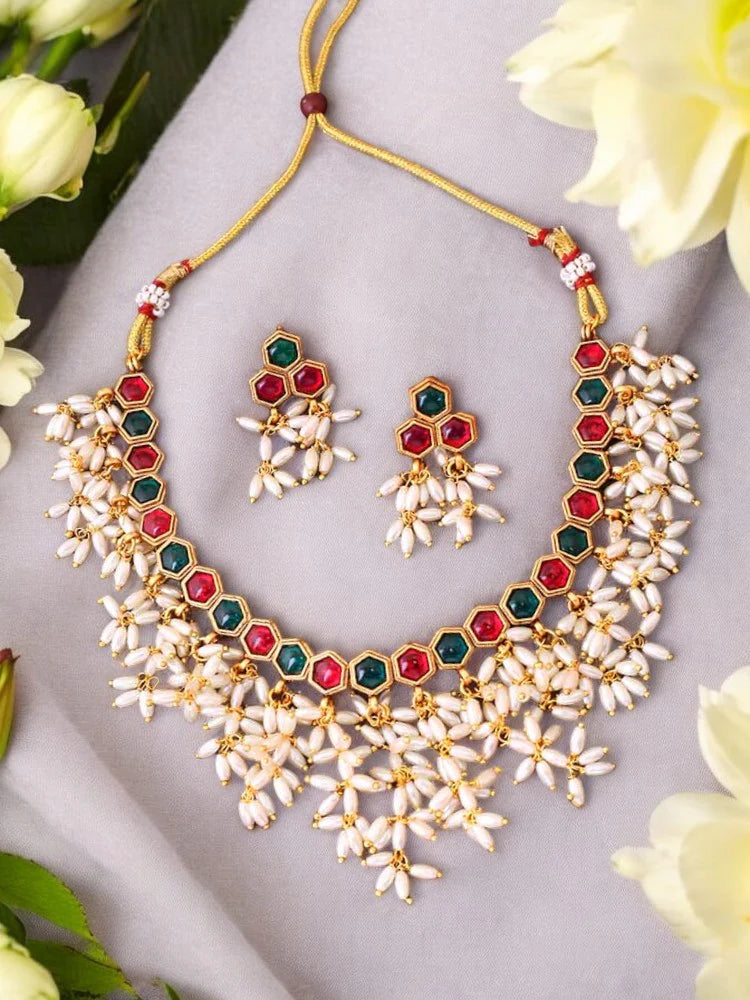 Multicolor Hari Antique Jewellery Set