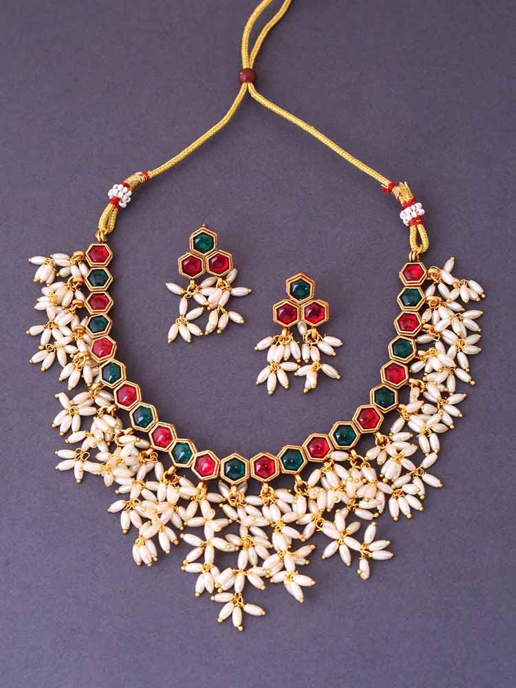 Multicolor Hari Antique Jewellery Set