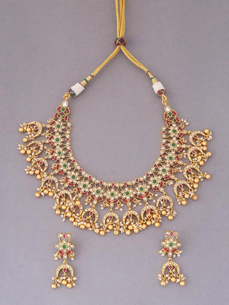 Multicolor Hayagriva Antique Jewellery Set