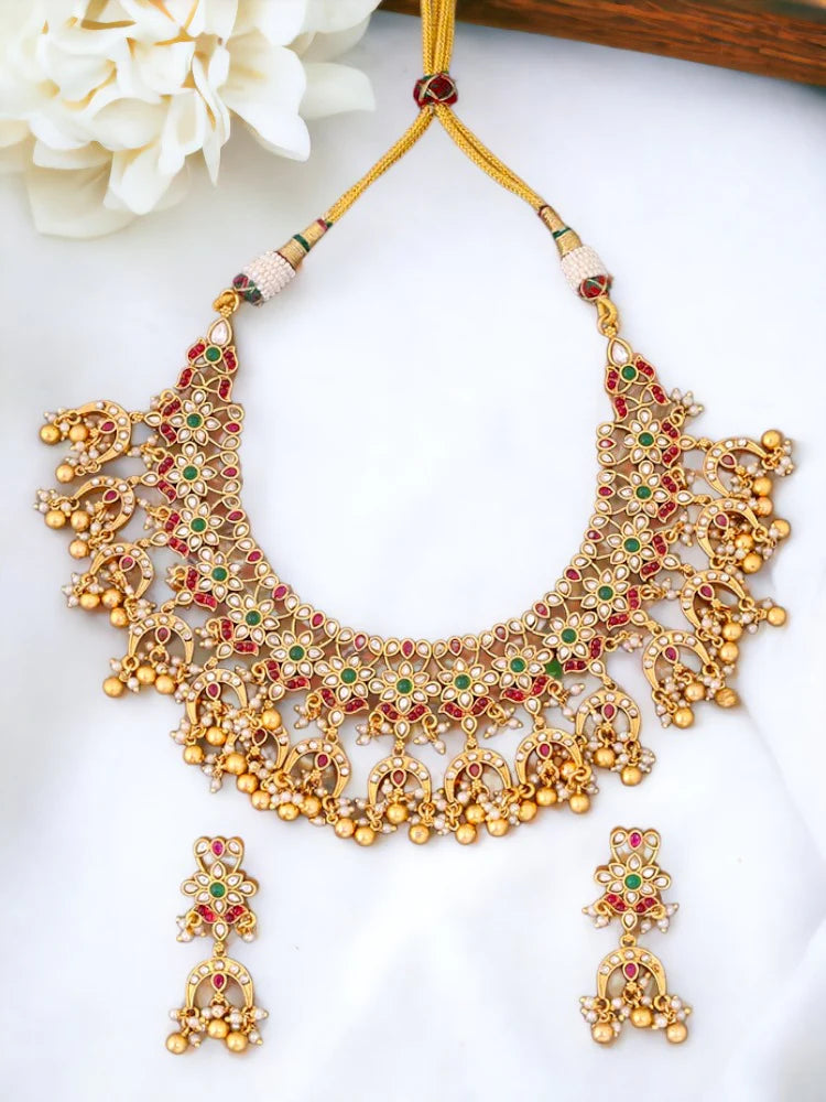 Multicolor Hayagriva Antique Jewellery Set