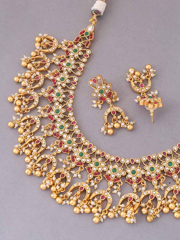 Multicolor Hayagriva Antique Jewellery Set