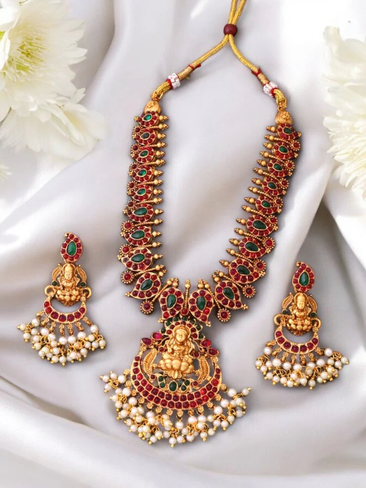 Multicolor Indra Temple Jewellery Set