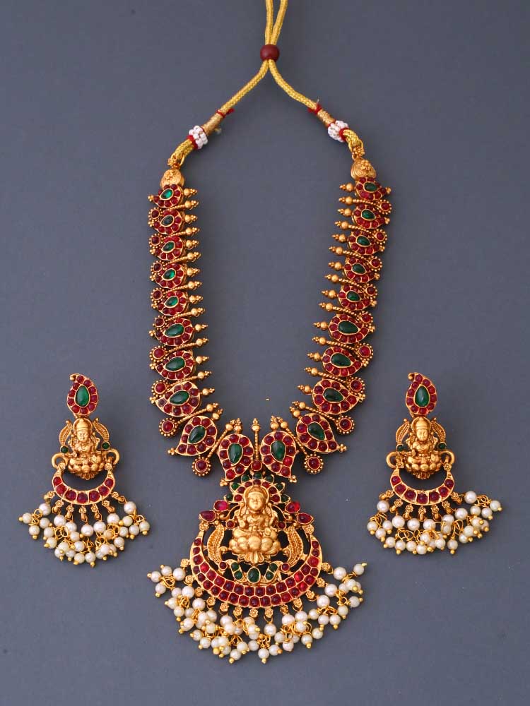 Multicolor Indra Temple Jewellery Set