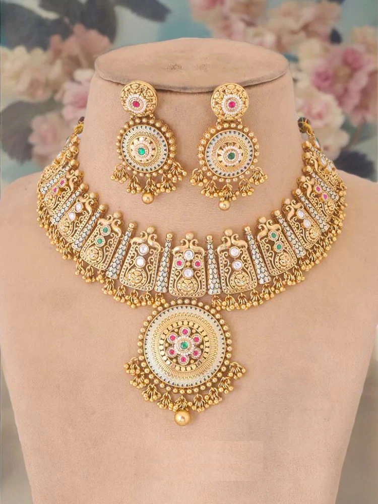 Multicolor Rutvi Antique Jewellery Set