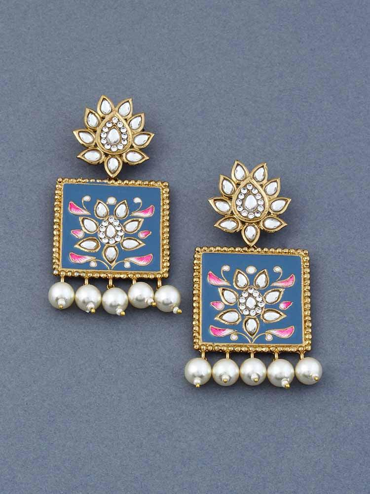 NAVY KALAVATI STUDS