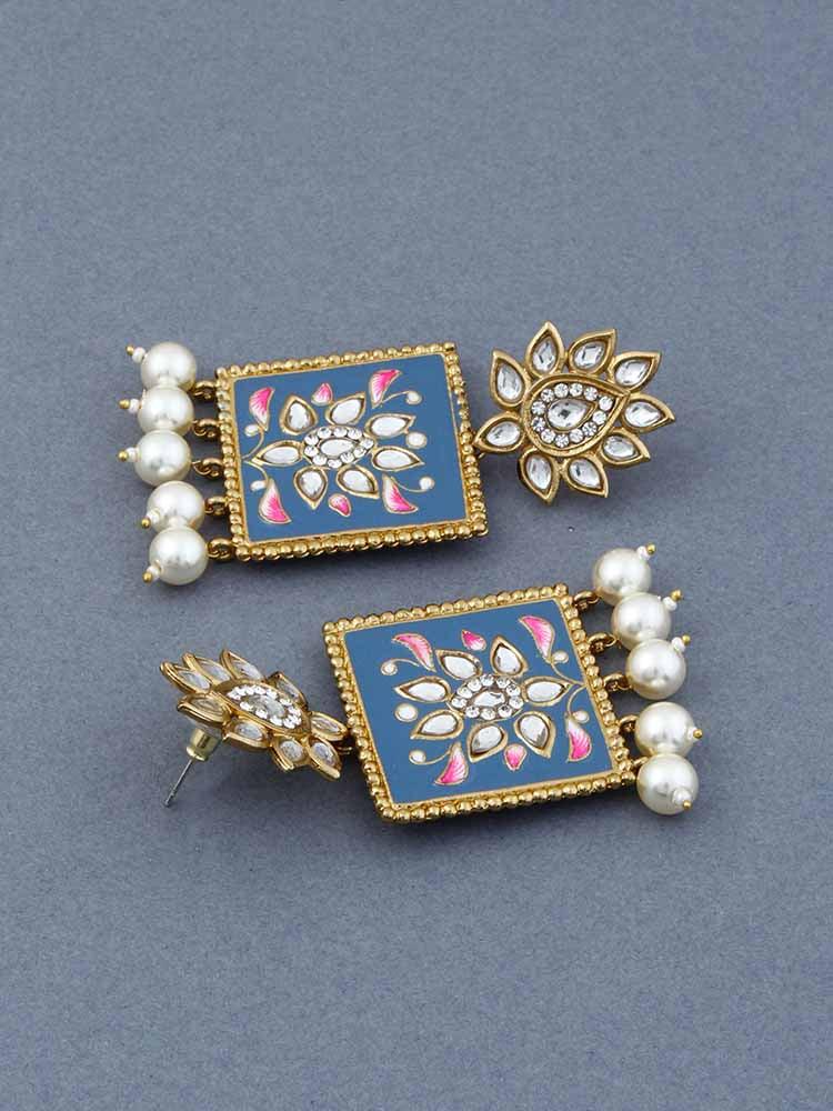 NAVY KALAVATI STUDS