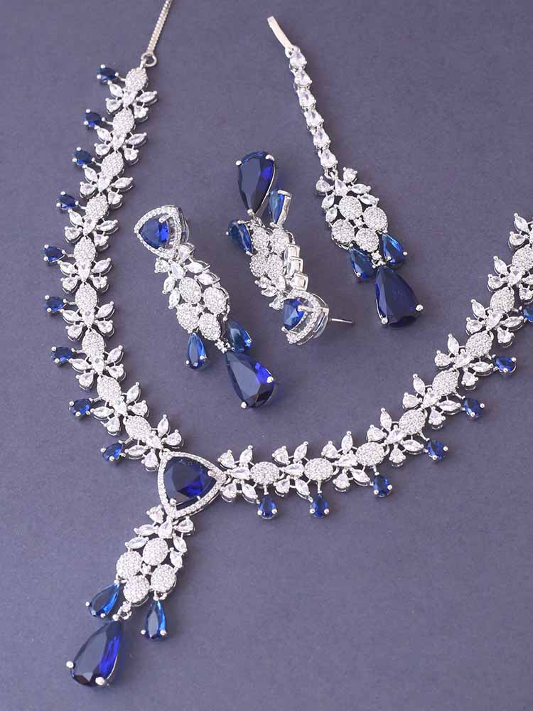 NAVY AADNE ZIRCONIA JEWELLERY SET