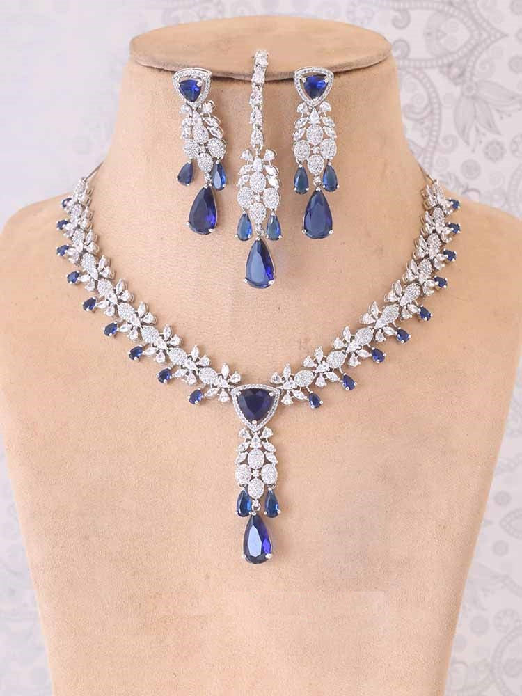 NAVY AADNE ZIRCONIA JEWELLERY SET