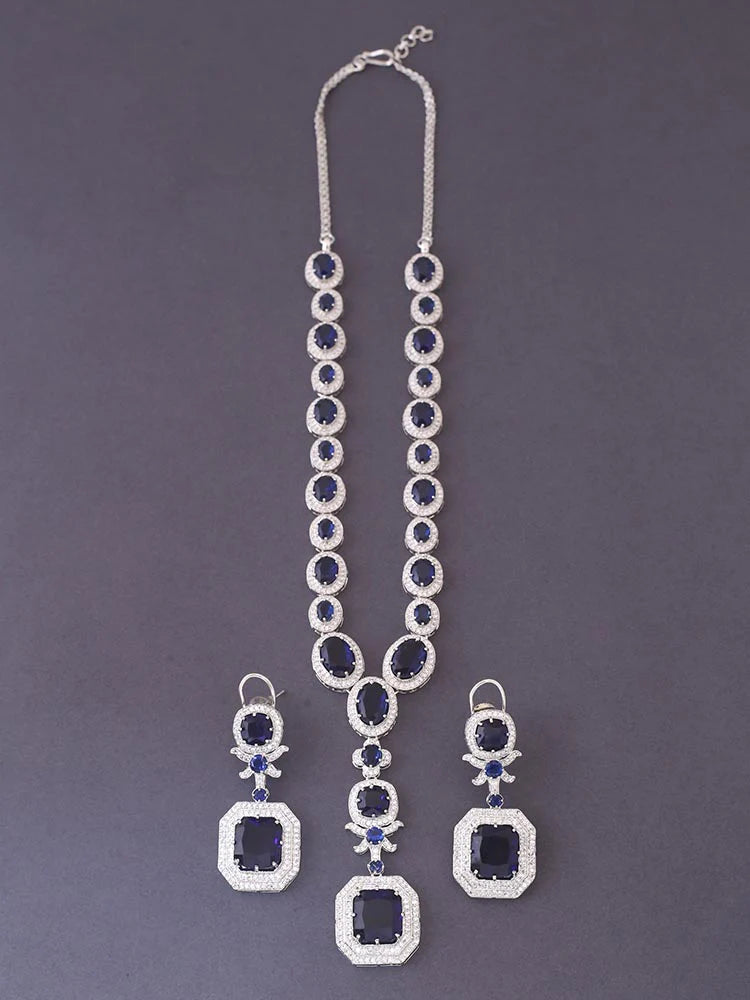 NAVY AADRIAN ZIRCONIA JEWELLERY SET