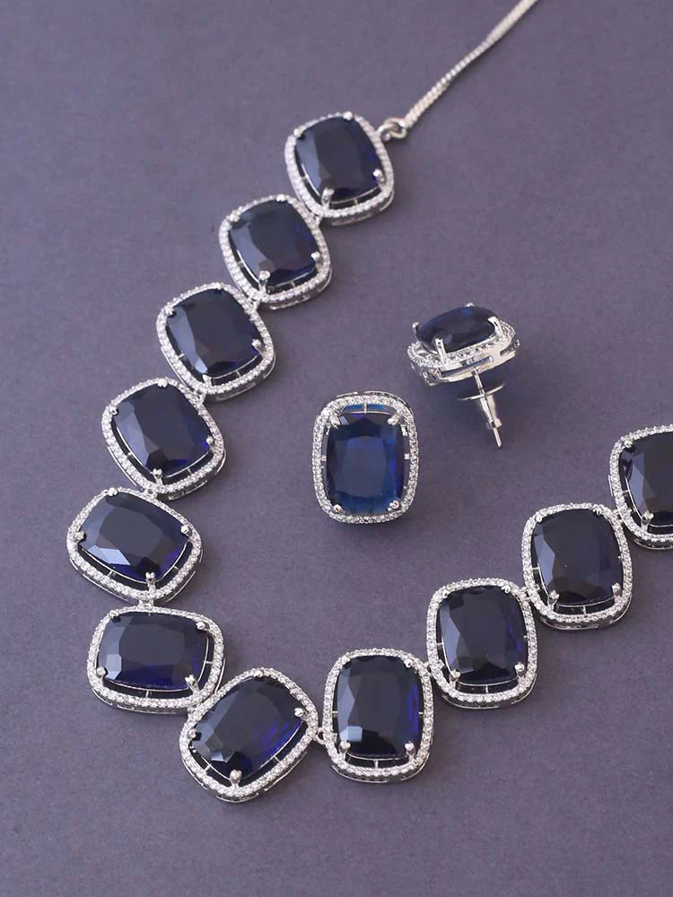 NAVY CAUVERY ZIRCONIA JEWELLERY SET