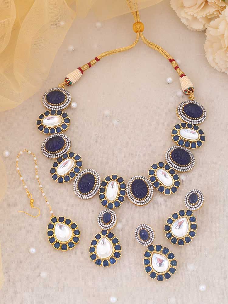 NAVY ROSELINE ZIRCONIA JEWELLERY SET